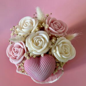 candle flower box rozmiar mini serce